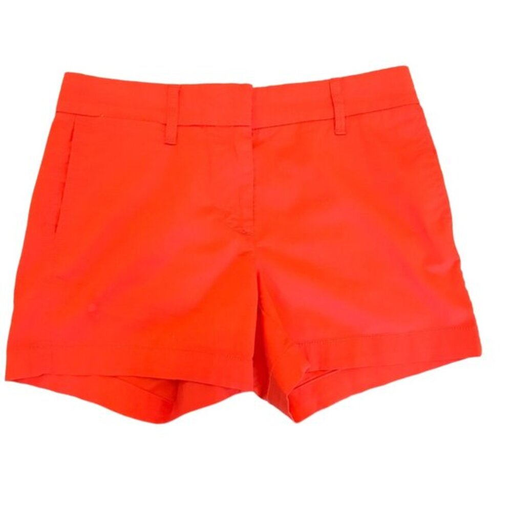 J.CREW Chino Women's Bright Orange Shorts Size 0 Summer Spring Preppy BBQ